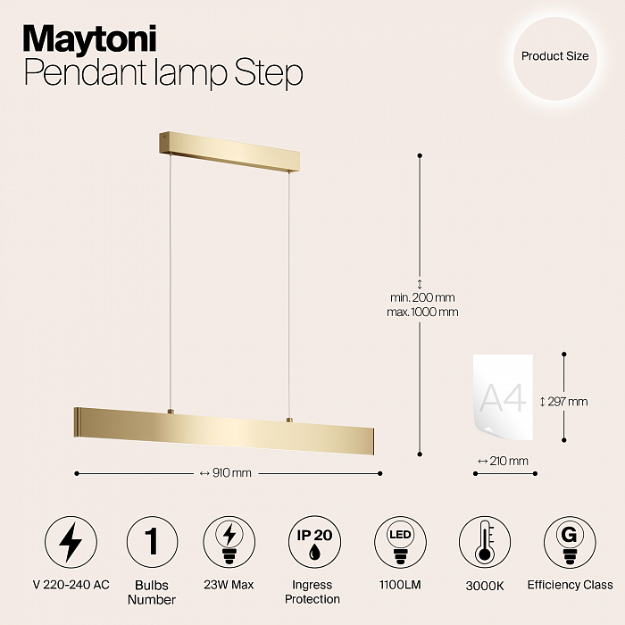 Светильник Maytoni P010PL-L23G3K