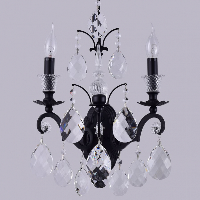 Бра Crystal Lux MAGNIFICO AP2 BLACK/TRANSPARENT